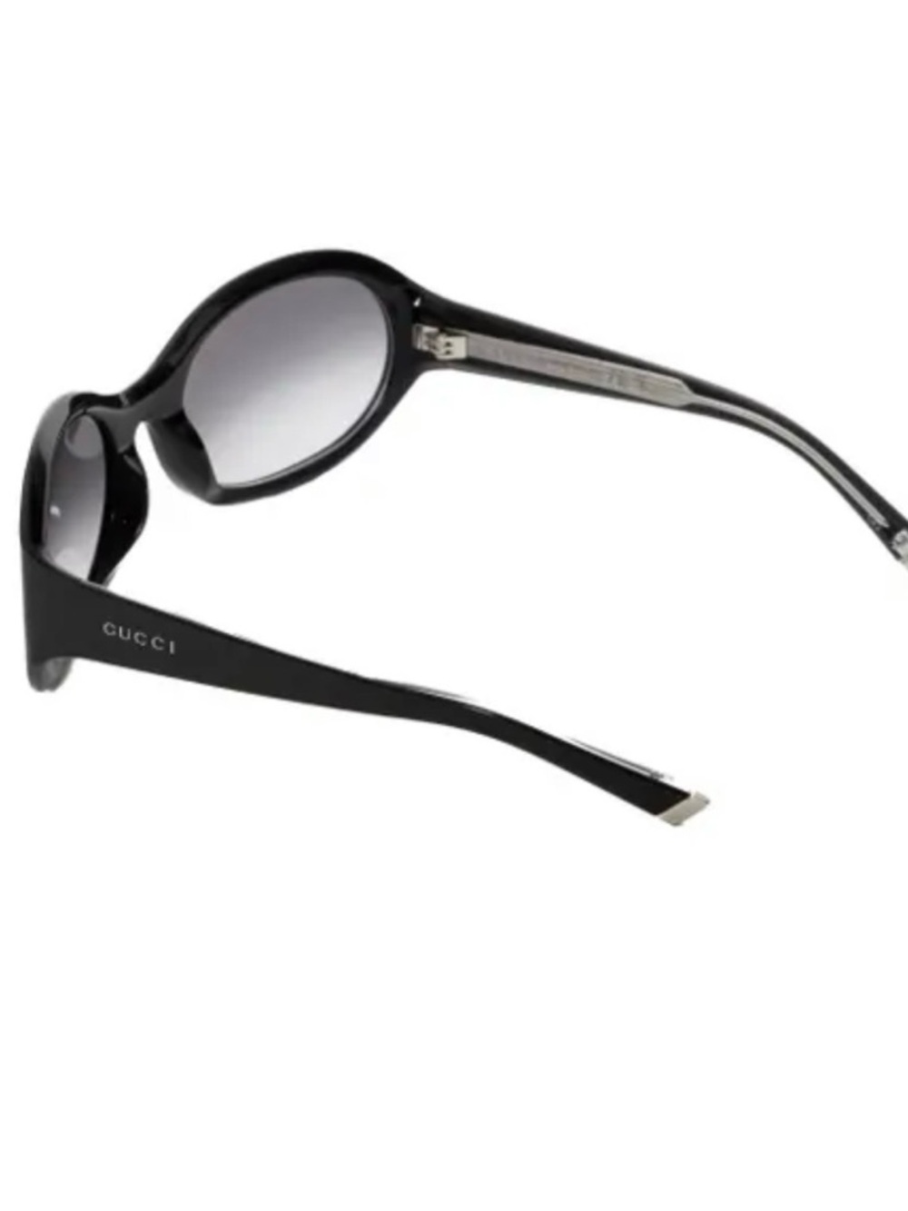 Gucci Black Acetate Sunglasses Oval Oversized - Picture 2 of 4